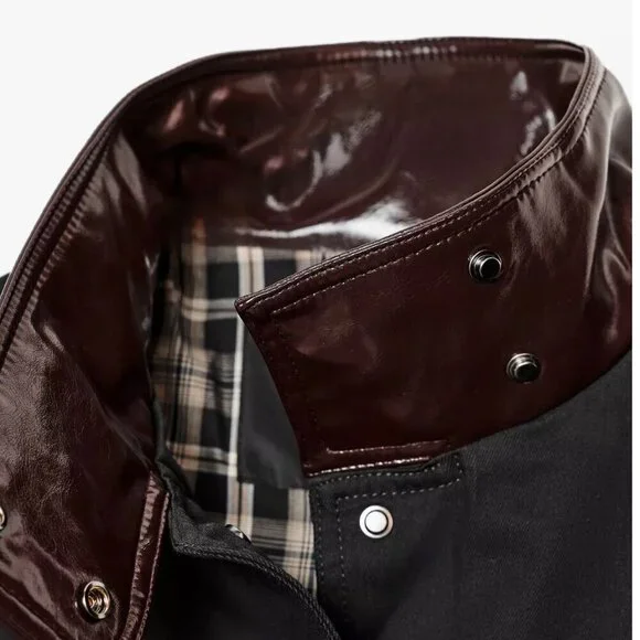 ZARA ZW Collection Contrast Collar Jacket – Black/Brown | EU Chic | New (No Tags - Picture 4 of 7